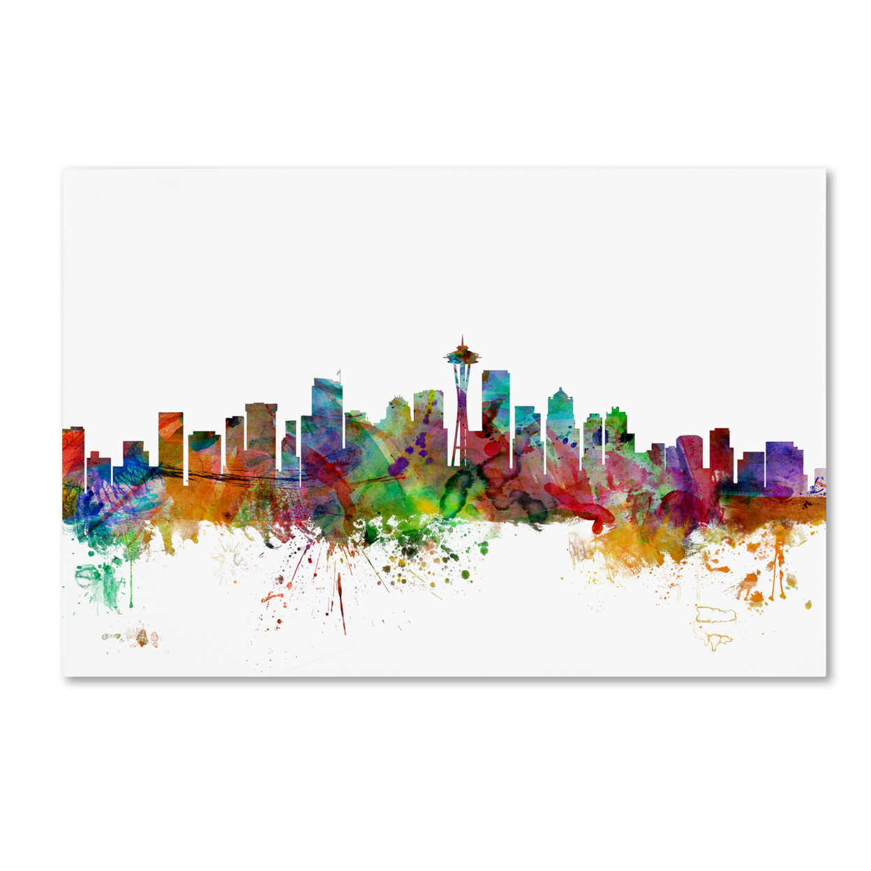 Michael Tompsett 'Seattle Washington Skyline' Canvas Art 16 X 24