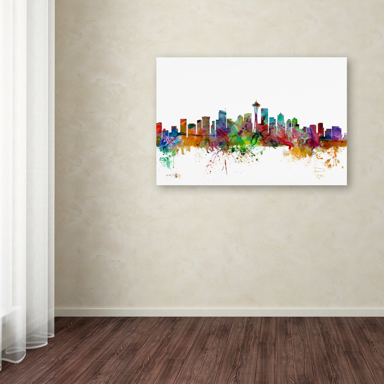 Michael Tompsett 'Seattle Washington Skyline' Canvas Art 16 X 24