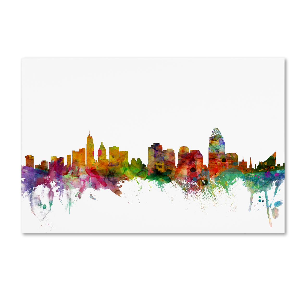 Michael Tompsett 'Cincinnati Ohio Skyline' Canvas Art 16 X 24