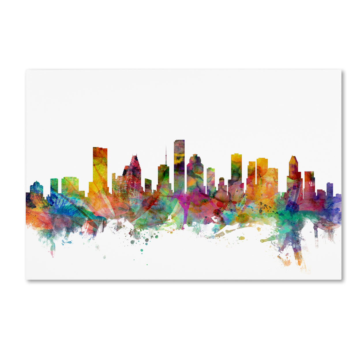 Michael Tompsett 'Houston Texas Skyline' Canvas Art 16 X 24