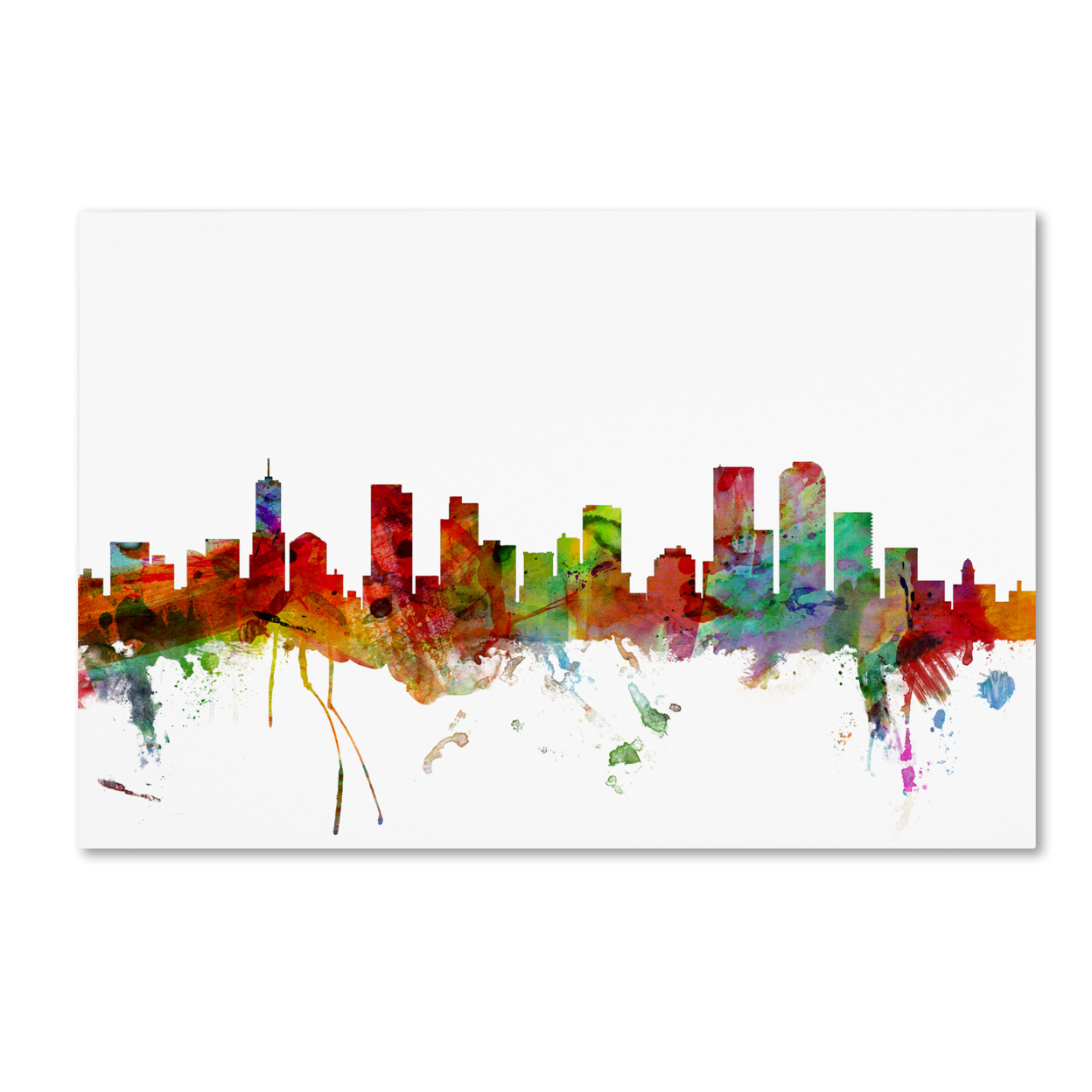 Michael Tompsett 'Denver Colorado Skyline' Canvas Art 16 X 24