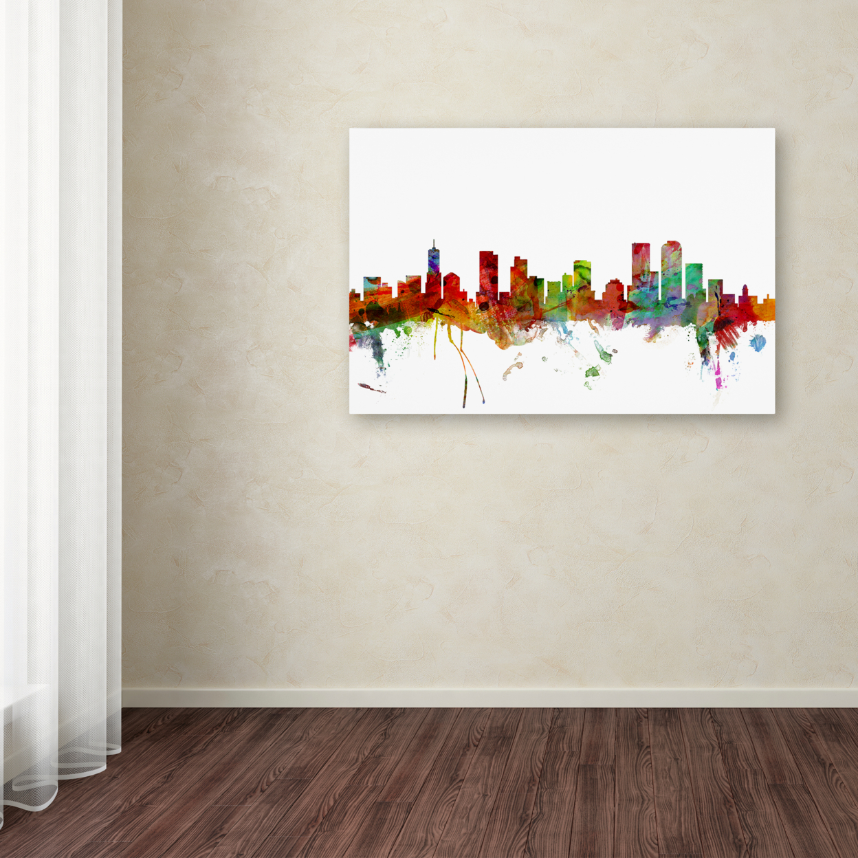 Michael Tompsett 'Denver Colorado Skyline' Canvas Art 16 X 24