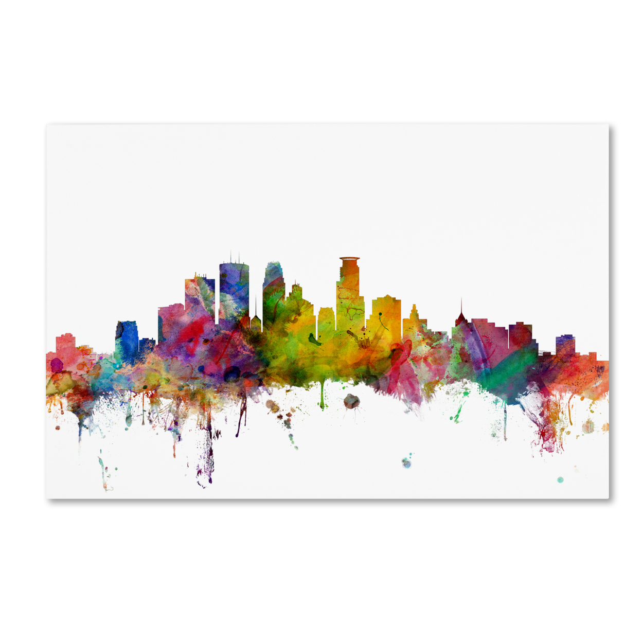 Michael Tompsett 'Minneapolis Minnesota Skyline' Canvas Art 16 X 24