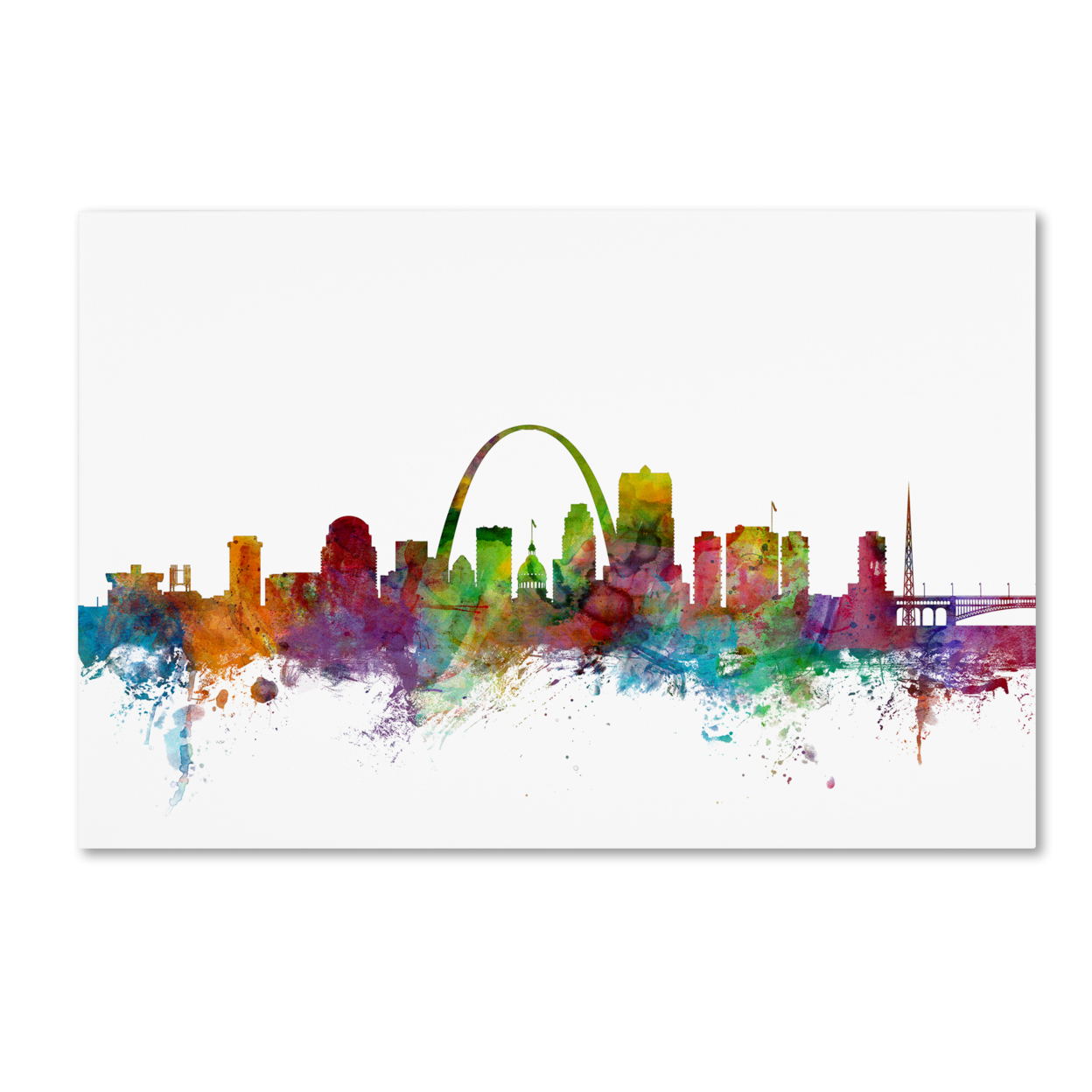Michael Tompsett 'St. Louis Missouri Skyline' Canvas Art 16 X 24