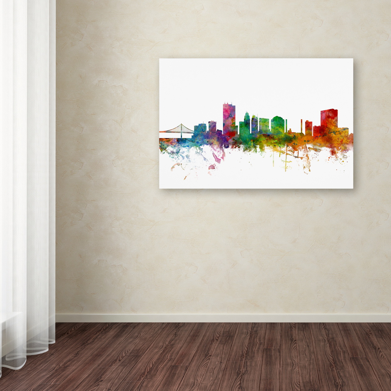 Michael Tompsett 'Toledo Ohio Skyline' Canvas Art 16 X 24