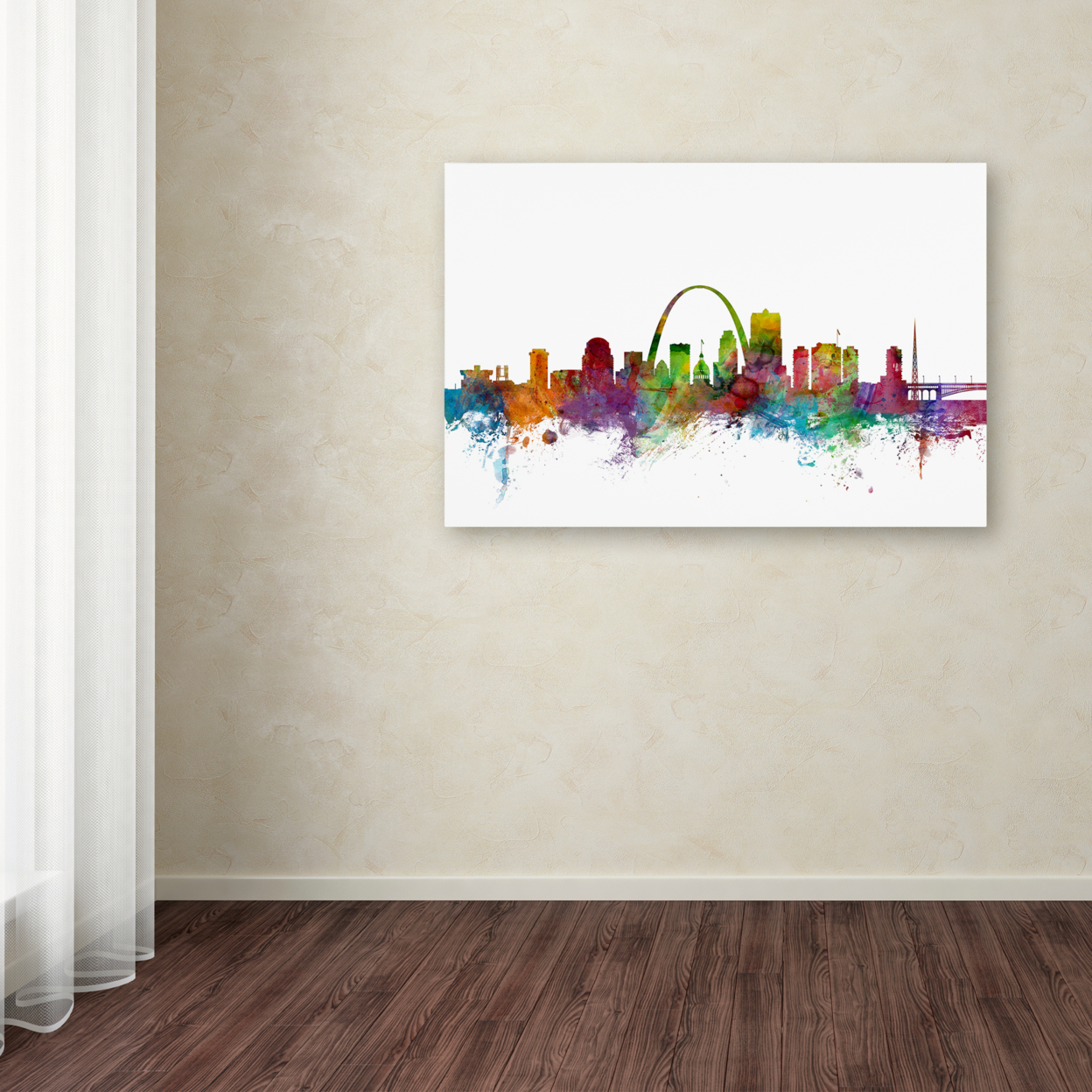 Michael Tompsett 'St. Louis Missouri Skyline' Canvas Art 16 X 24