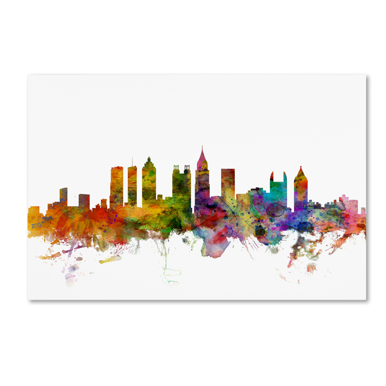 Michael Tompsett 'Atlanta Georgia Skyline' Canvas Art 16 X 24