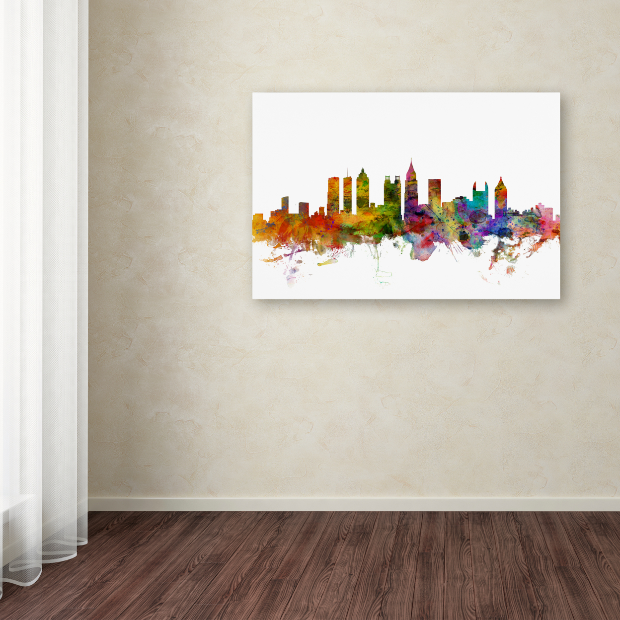 Michael Tompsett 'Atlanta Georgia Skyline' Canvas Art 16 X 24