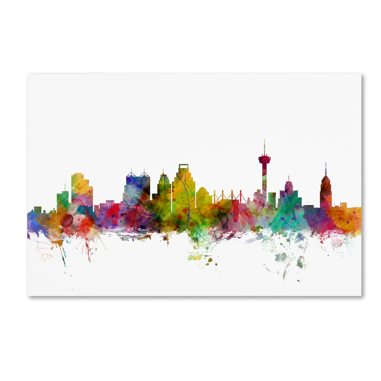 Michael Tompsett 'San Antonio Texas Skyline' Canvas Art 16 X 24