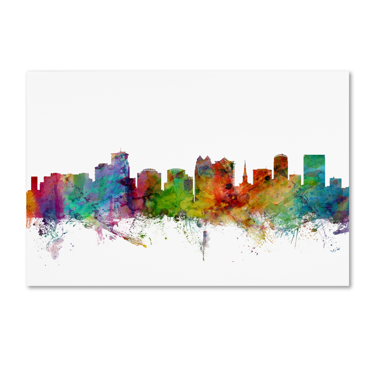 Michael Tompsett 'Orlando Florida Skyline' Canvas Art 16 X 24