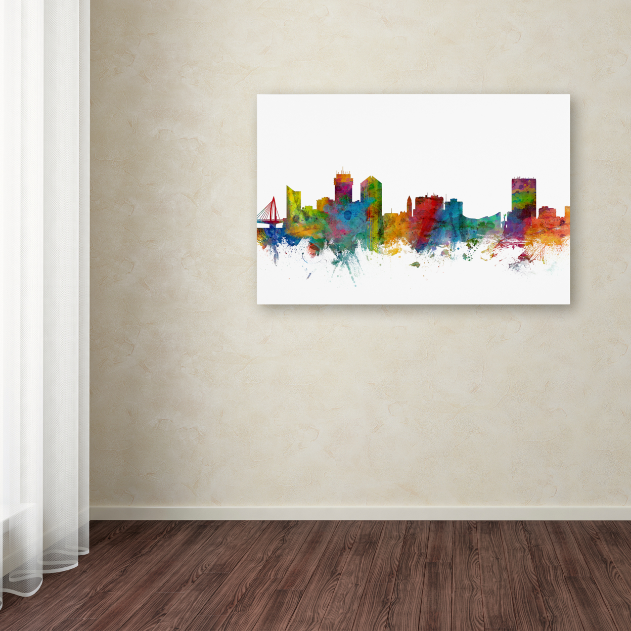 Michael Tompsett 'Wichita Kansas Skyline' Canvas Art 16 X 24