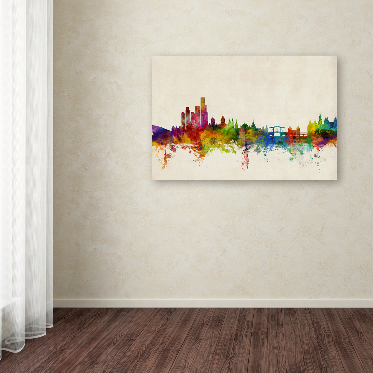 Michael Tompsett 'Amsterdam The Netherlands Skyline' Canvas Art 16 X 24