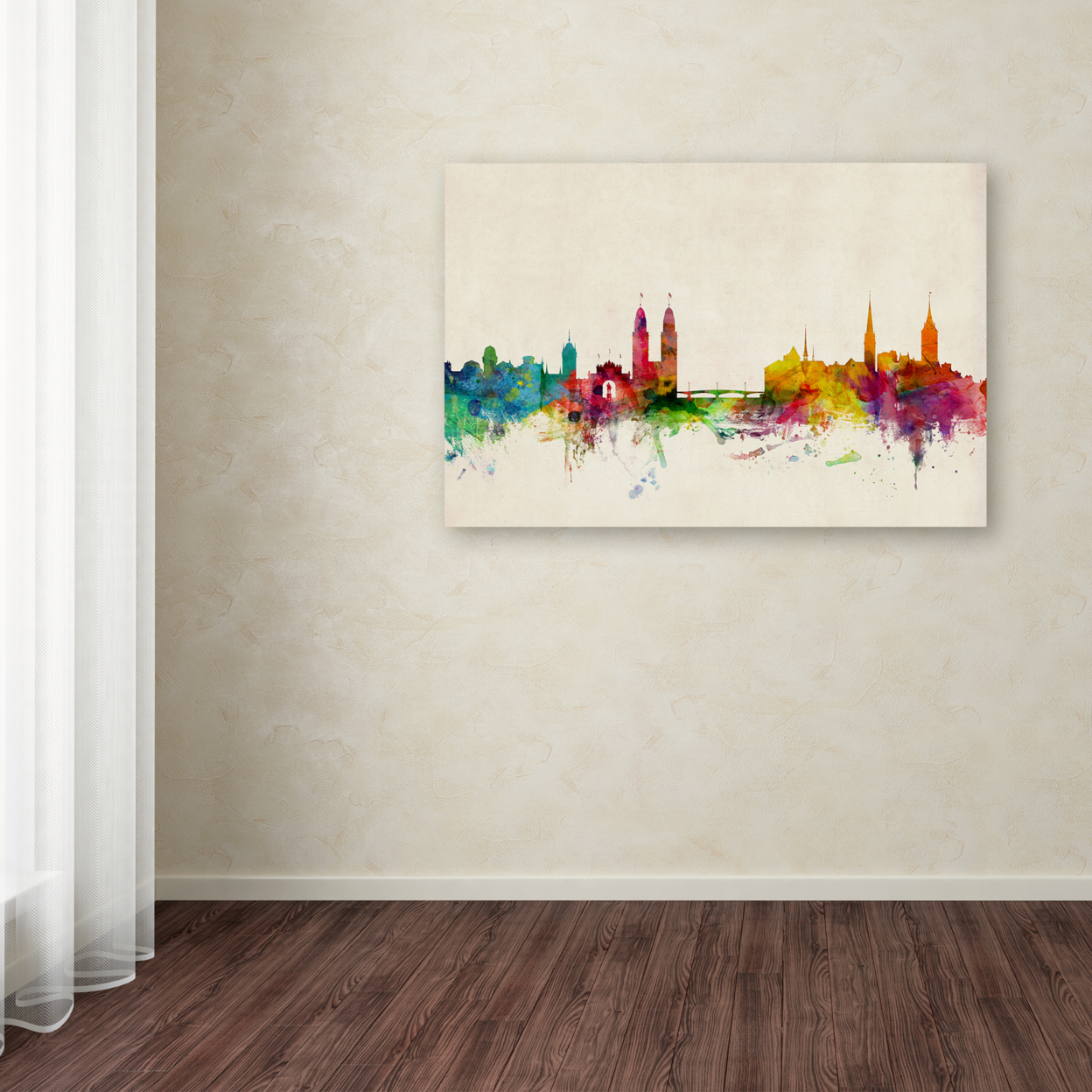 Michael Tompsett 'Zurich Switzerland Skyline' Canvas Art 16 X 24