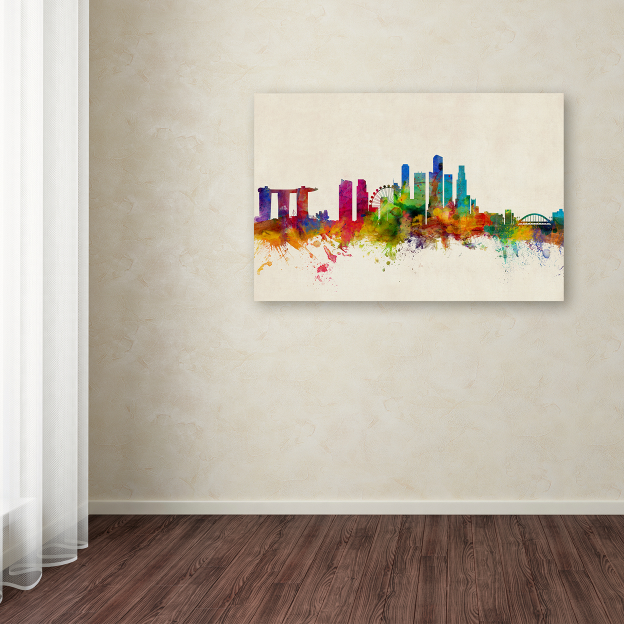 Michael Tompsett 'Singapore Skyline' Canvas Art 16 X 24