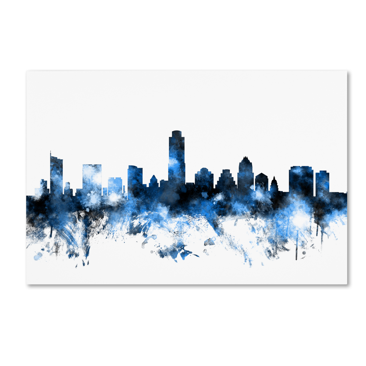 Michael Tompsett 'Austin Texas Skyline II' Canvas Art 16 X 24
