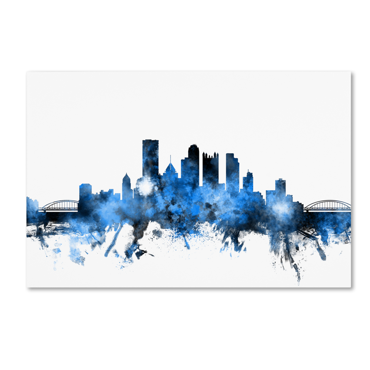 Michael Tompsett 'Pittsburgh Pennsylvania Skyline II' Canvas Art 16 X 24