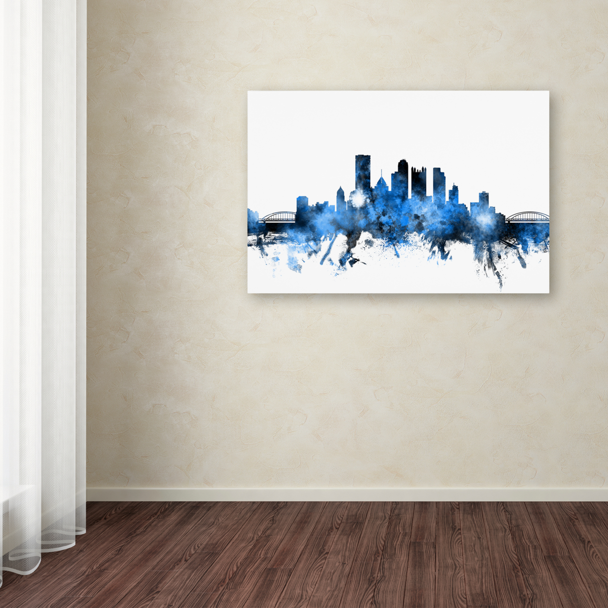 Michael Tompsett 'Pittsburgh Pennsylvania Skyline II' Canvas Art 16 X 24