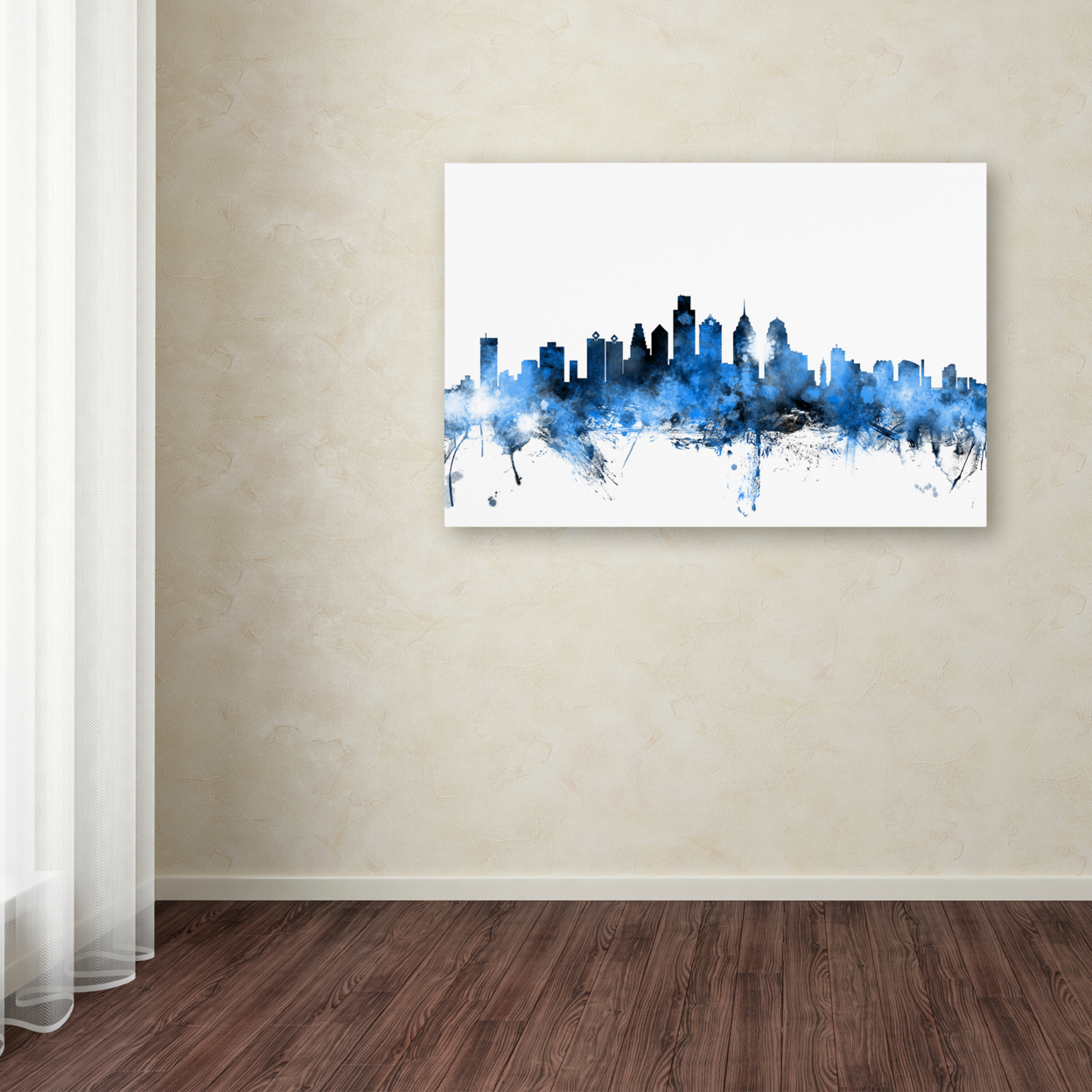 Michael Tompsett 'Philadelphia Pennsylvania Skyline II' Canvas Art 16 X 24