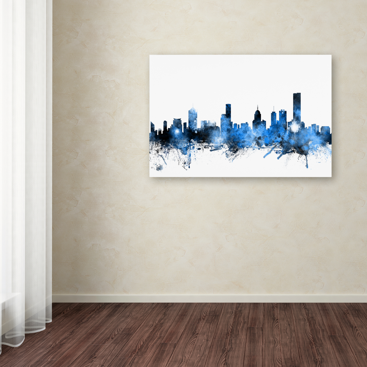 Michael Tompsett 'Melbourne Australia Skyline' Canvas Art 16 X 24