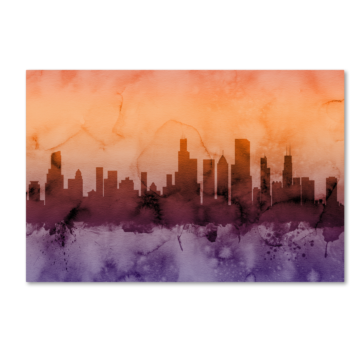Michael Tompsett 'Chicago Illinois Skyline III' Canvas Art 16 X 24