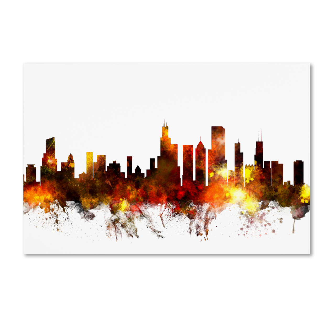 Michael Tompsett 'Chicago Illinois Skyline VI' Canvas Art 16 X 24