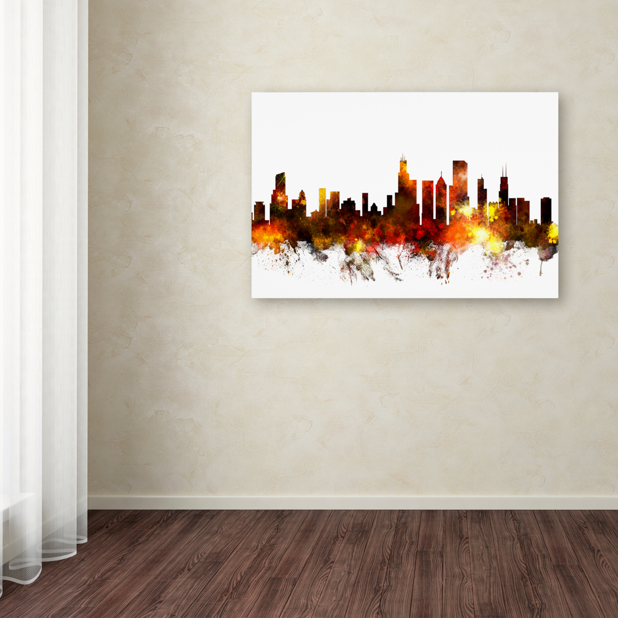 Michael Tompsett 'Chicago Illinois Skyline VI' Canvas Art 16 X 24