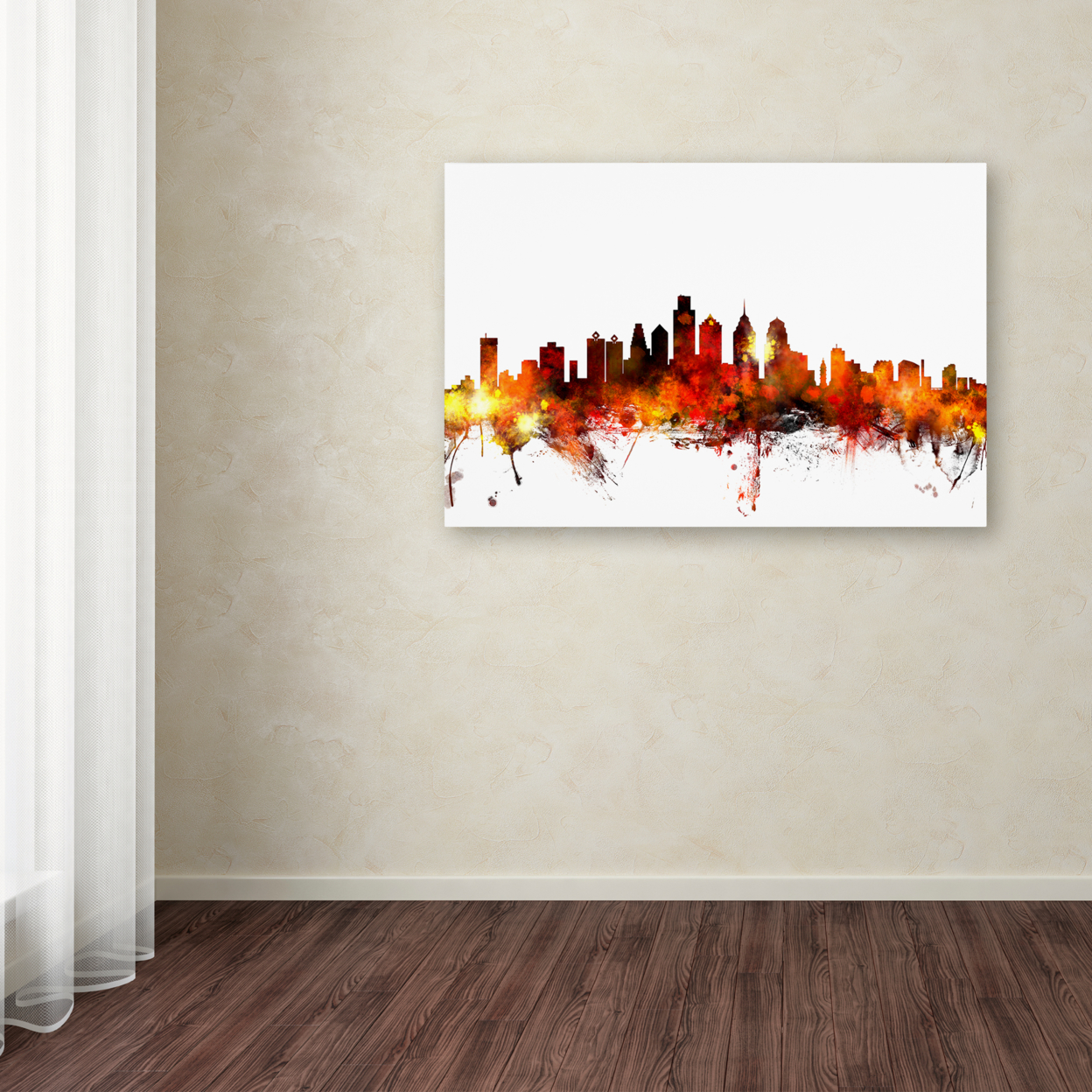Michael Tompsett 'Philadelphia Pennsylvania Skyline III' Canvas Art 16 X 24