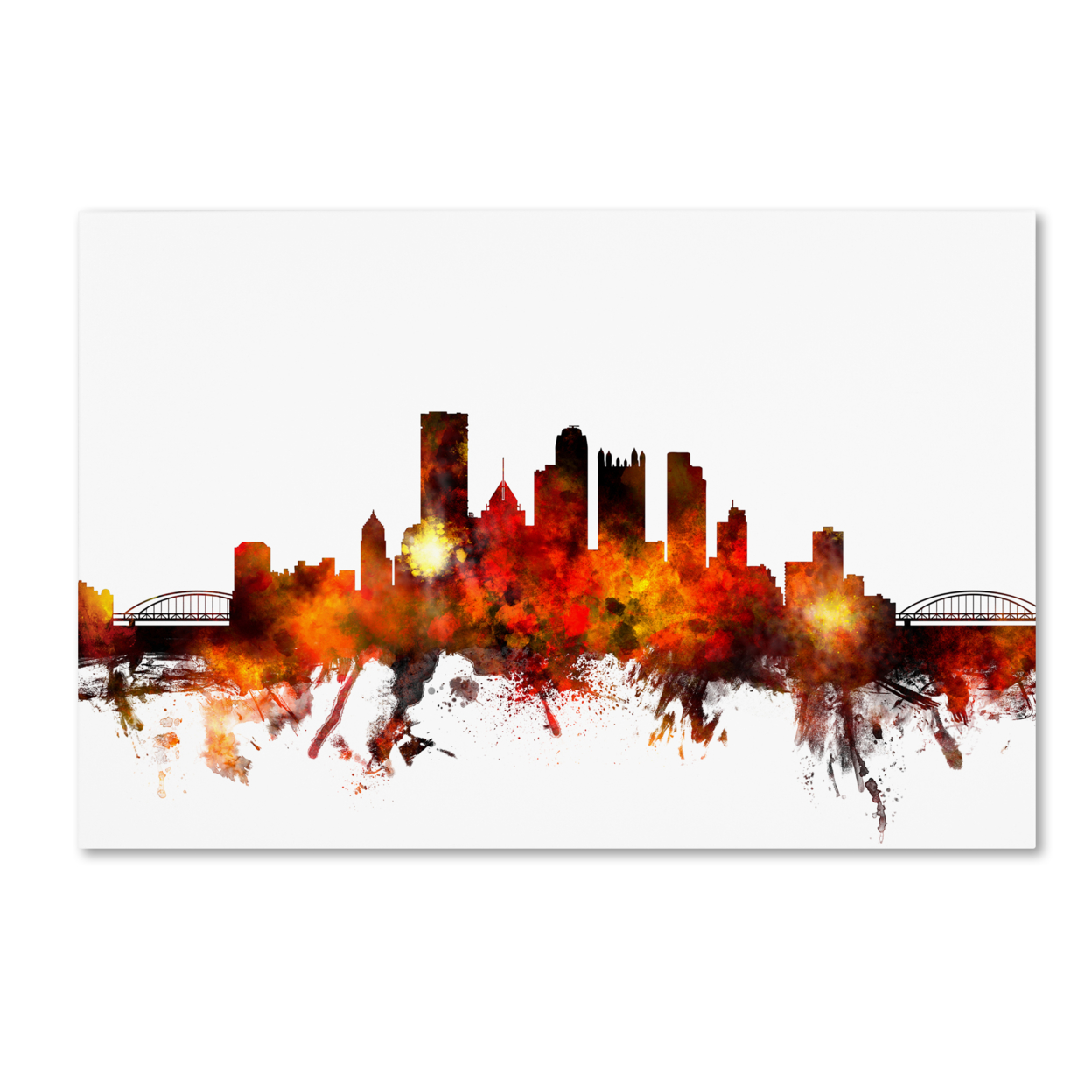 Michael Tompsett 'Pittsburgh Pennsylvania Skyline III' Canvas Art 16 X 24