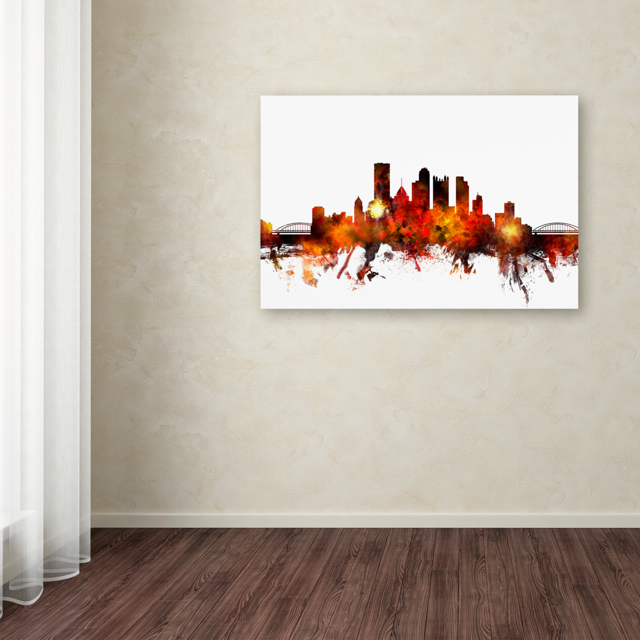 Michael Tompsett 'Pittsburgh Pennsylvania Skyline III' Canvas Art 16 X 24