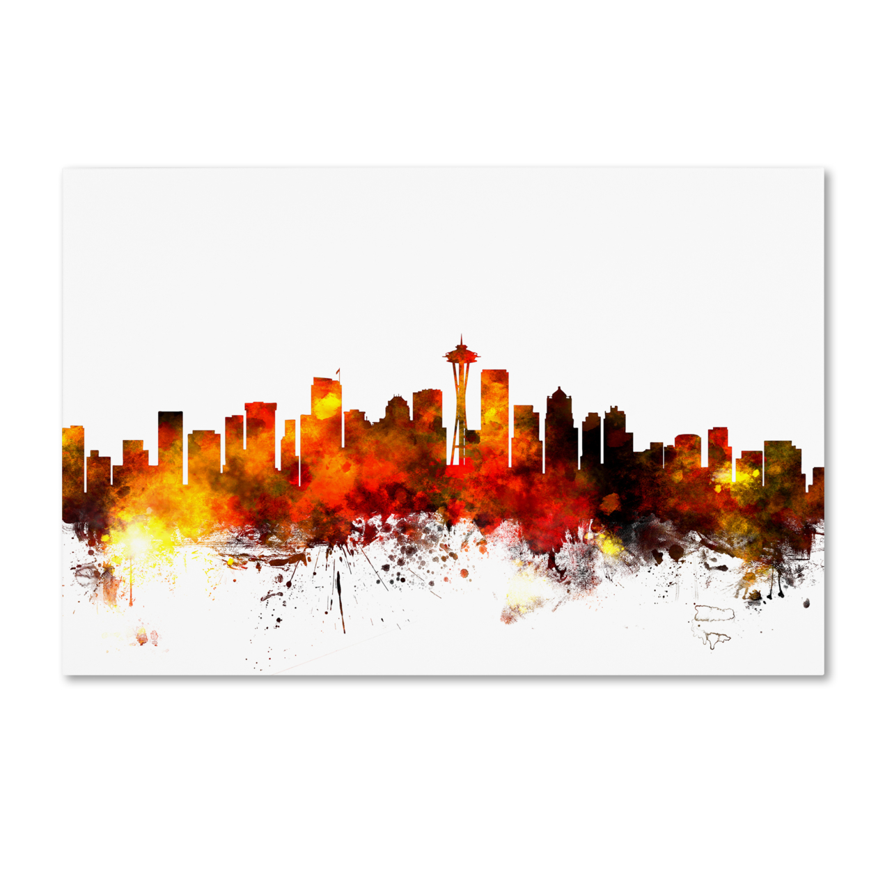 Michael Tompsett 'Seattle Washington Skyline III' Canvas Art 16 X 24