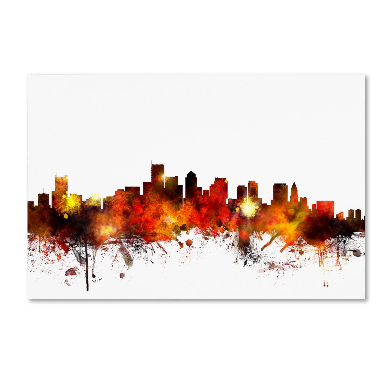 Michael Tompsett 'Boston Massachusetts Skyline II' Canvas Art 16 X 24