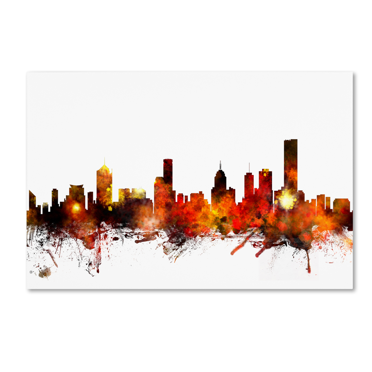 Michael Tompsett 'Melbourne Australia Skyline II' Canvas Art 16 X 24