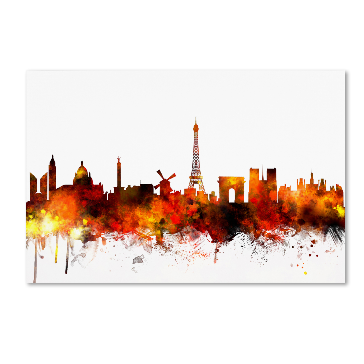 Michael Tompsett 'Paris France Skyline II' Canvas Art 16 X 24