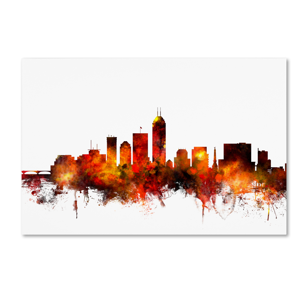 Michael Tompsett 'Indianapolis Indiana Skyline II' Canvas Art 16 X 24