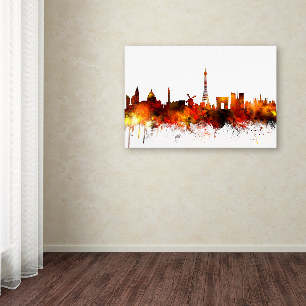 Michael Tompsett 'Paris France Skyline II' Canvas Art 16 X 24