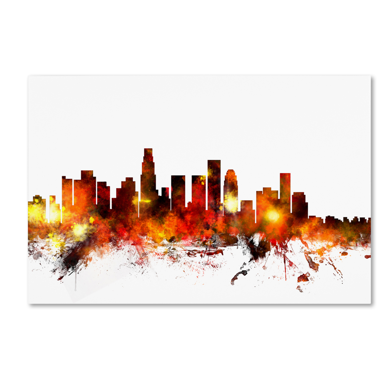 Michael Tompsett 'Los Angeles California Skyline III' Canvas Art 16 X 24