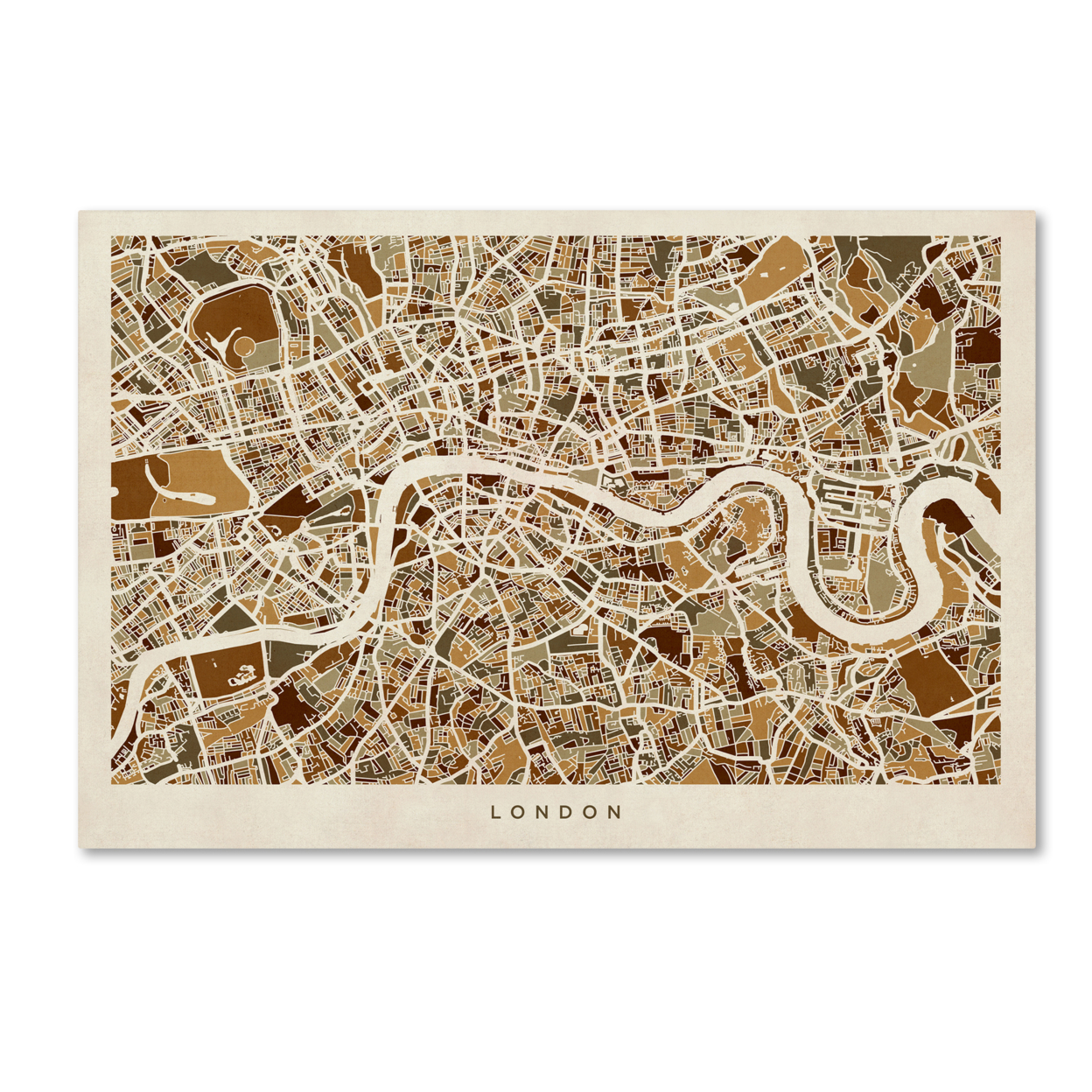 Michael Tompsett 'London England Street Map 2' Canvas Art 16 X 24