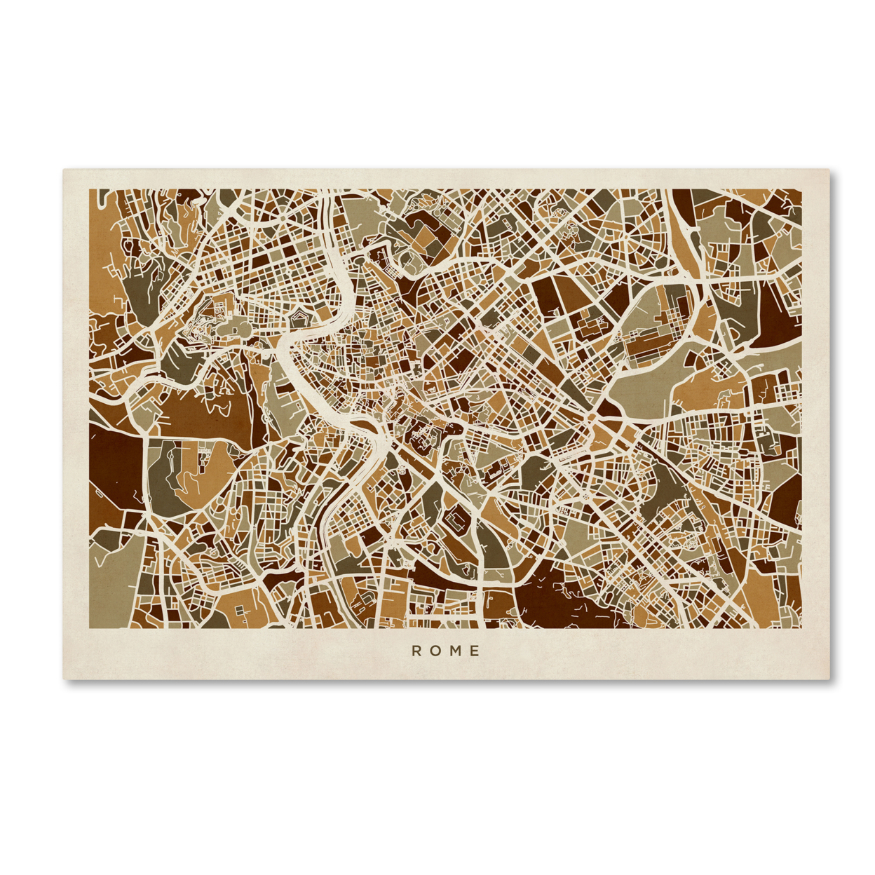 Michael Tompsett 'Rome Italy Street Map' Canvas Art 16 X 24