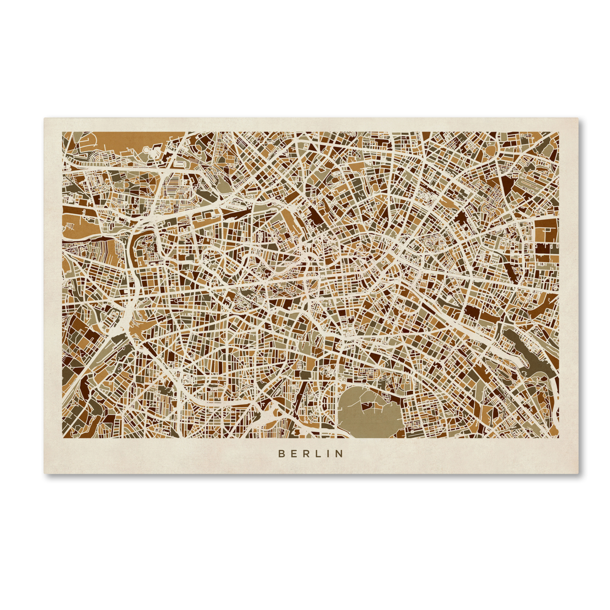 Michael Tompsett 'Berlin Germany Street Map' Canvas Art 16 X 24