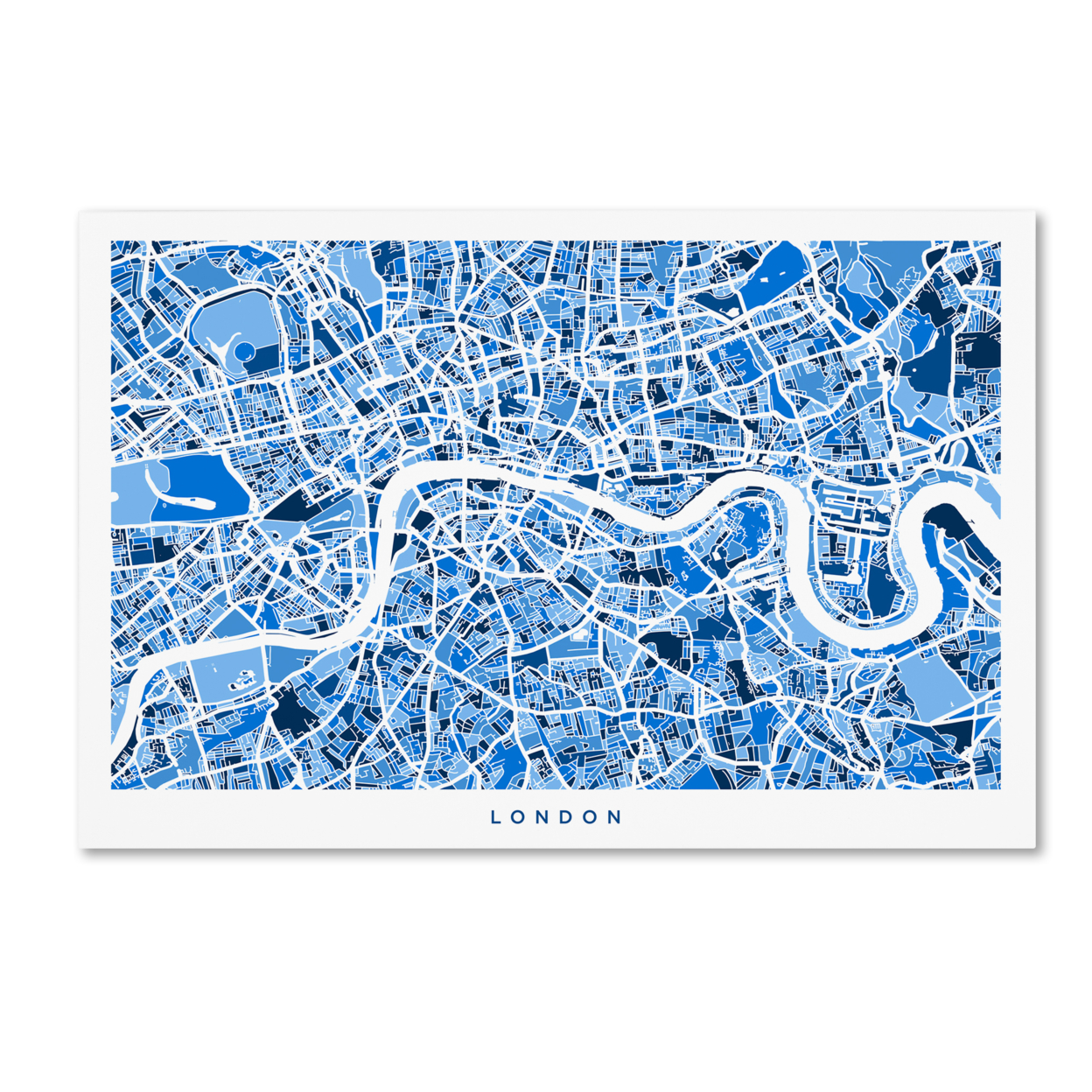 Michael Tompsett 'London England Street Map 3' Canvas Art 16 X 24