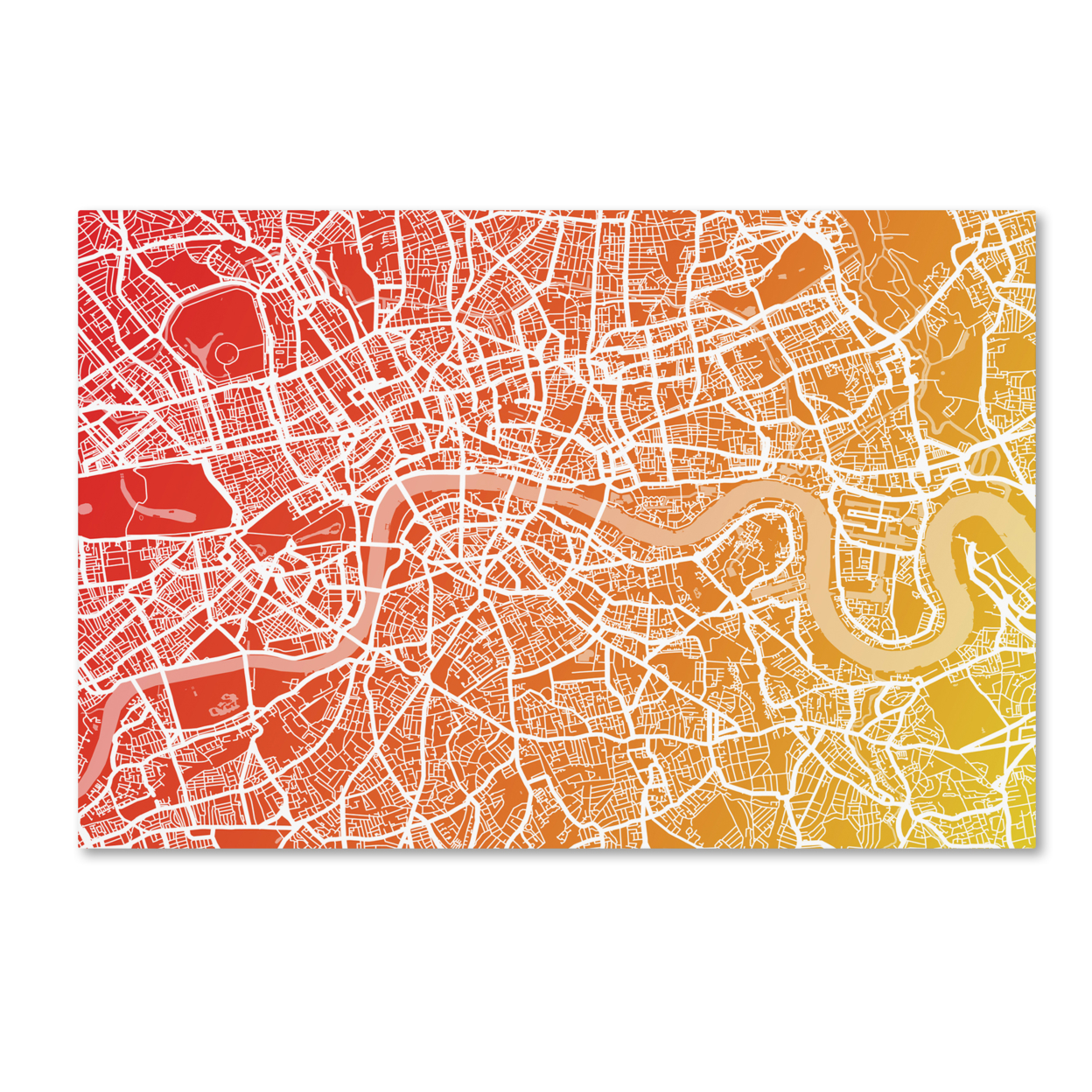 Michael Tompsett 'London England Street Map Art ' Canvas Art 16 X 24