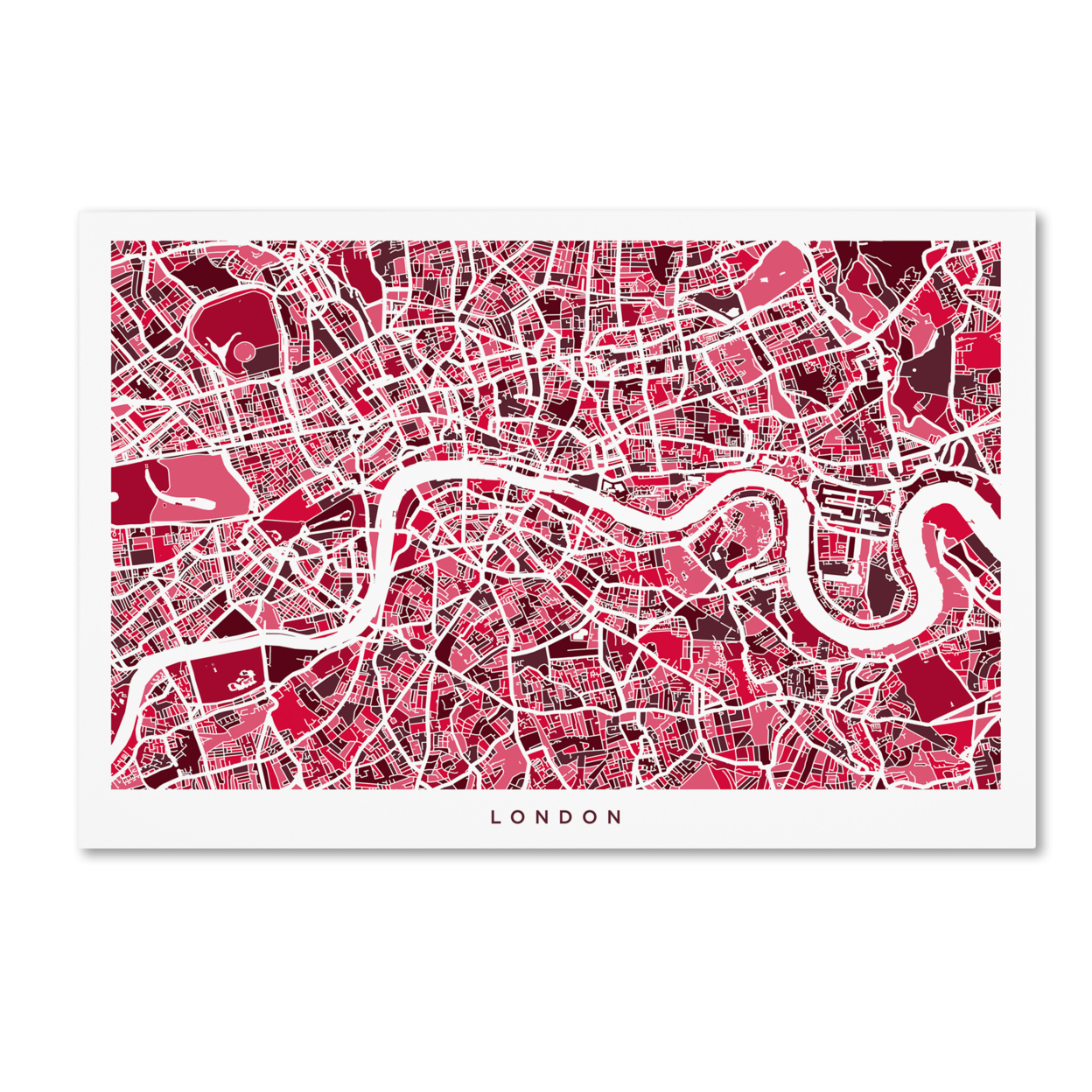 Michael Tompsett 'London England Street Map 4' Canvas Art 16 X 24