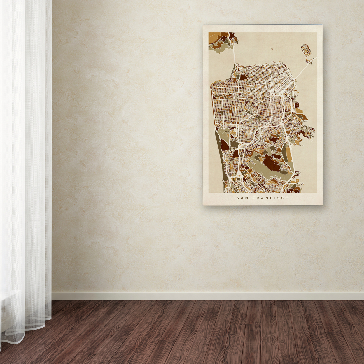Michael Tompsett 'San Francisco City Street Map' Canvas Art 16 X 24
