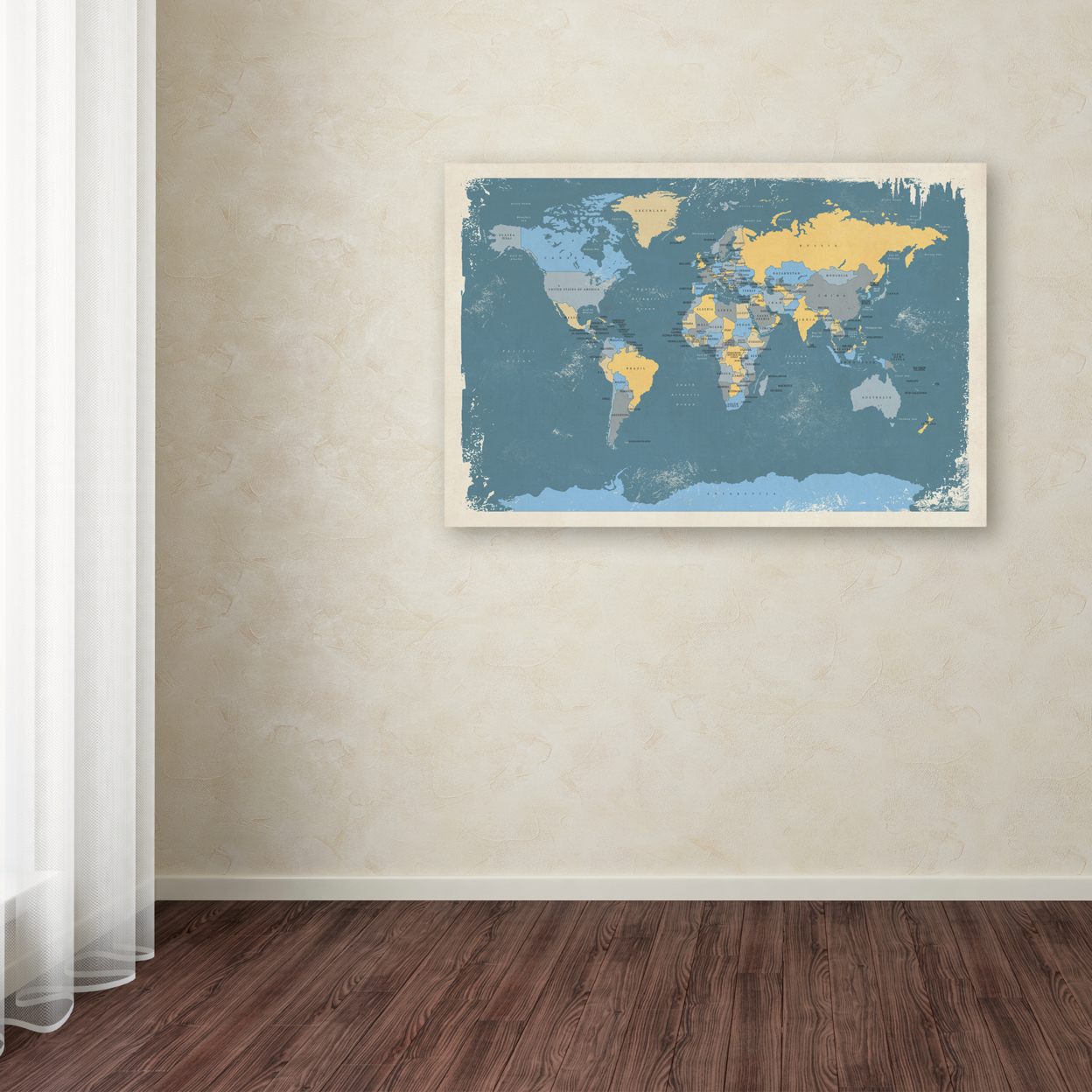 Michael Tompsett 'Retro Political Map Of The World' Canvas Art 16 X 24
