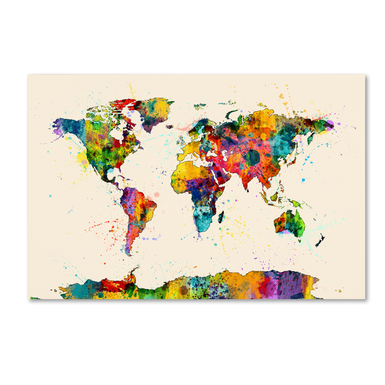 Michael Tompsett 'Map Of The World Watercolor II' Canvas Art 16 X 24
