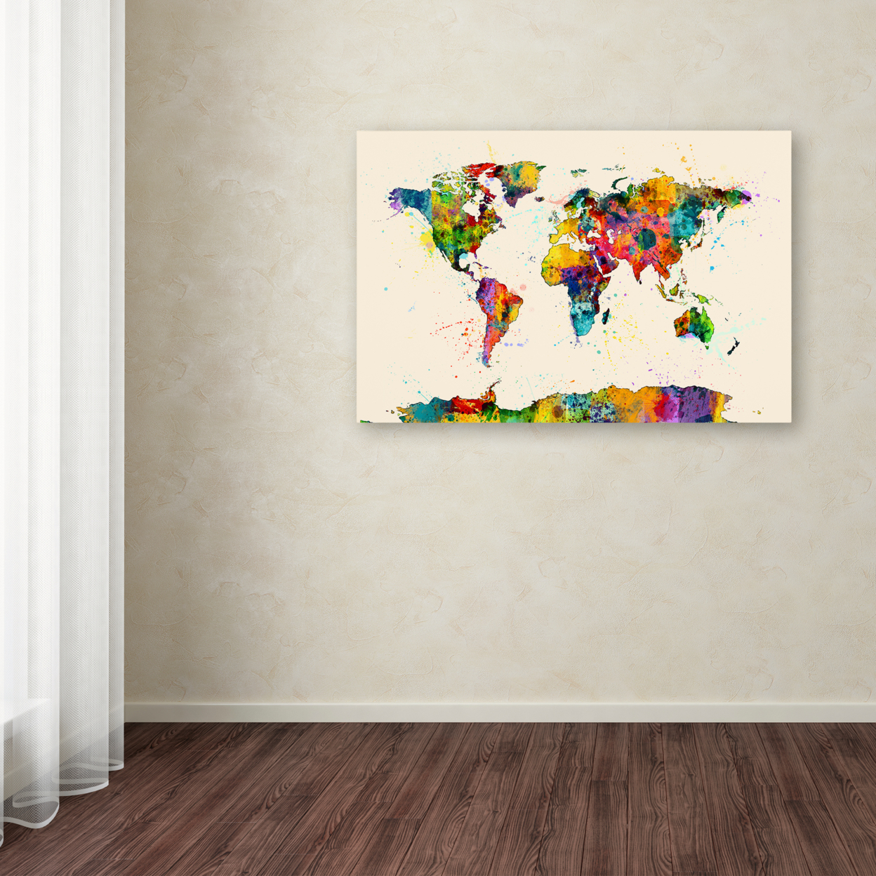 Michael Tompsett 'Map Of The World Watercolor II' Canvas Art 16 X 24