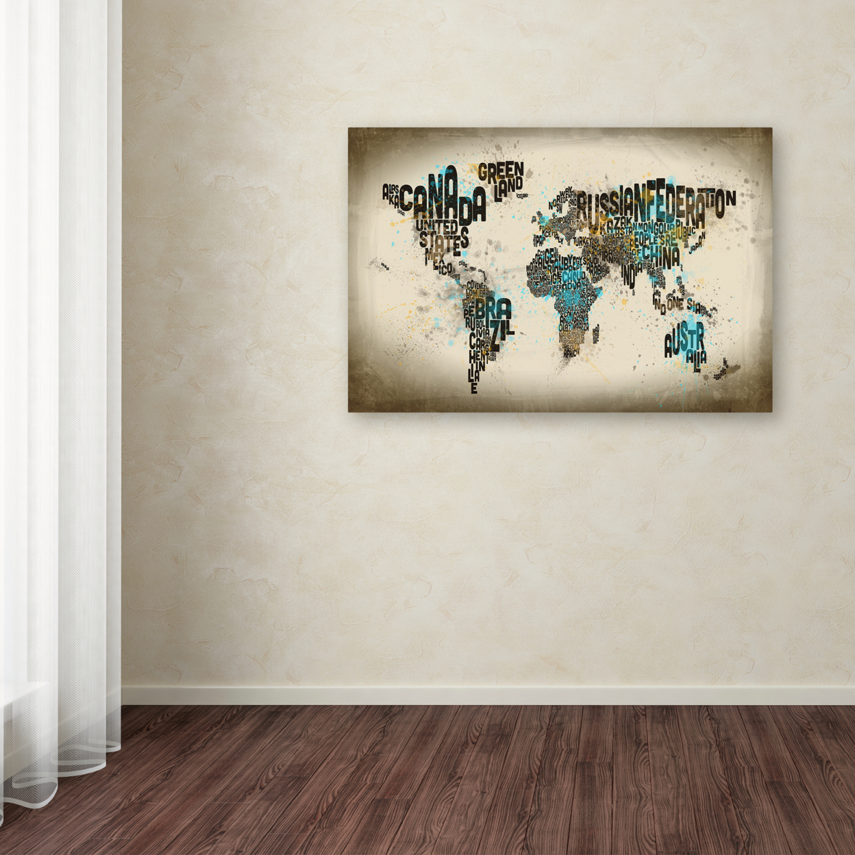 Michael Tompsett 'Map Of The World Watercolor III' Canvas Art 16 X 24