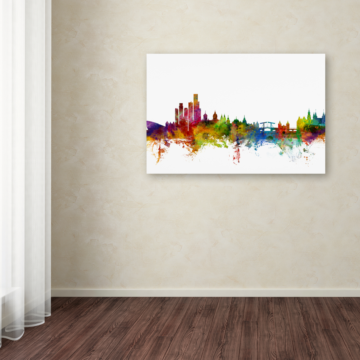 Michael Tompsett 'Amsterdam Skyline II' Canvas Art 16 X 24