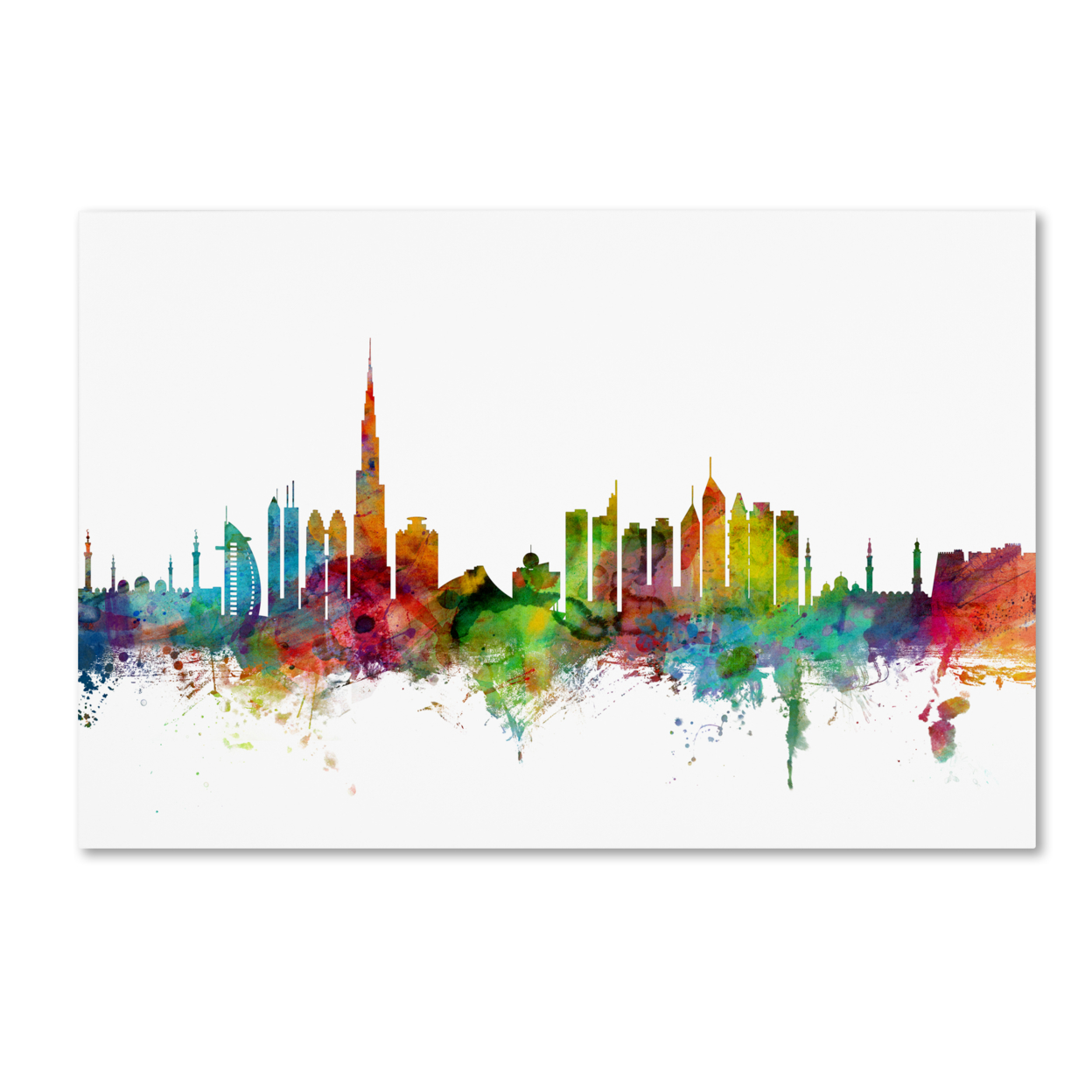 Michael Tompsett 'Dubai Skyline' Canvas Art 16 X 24
