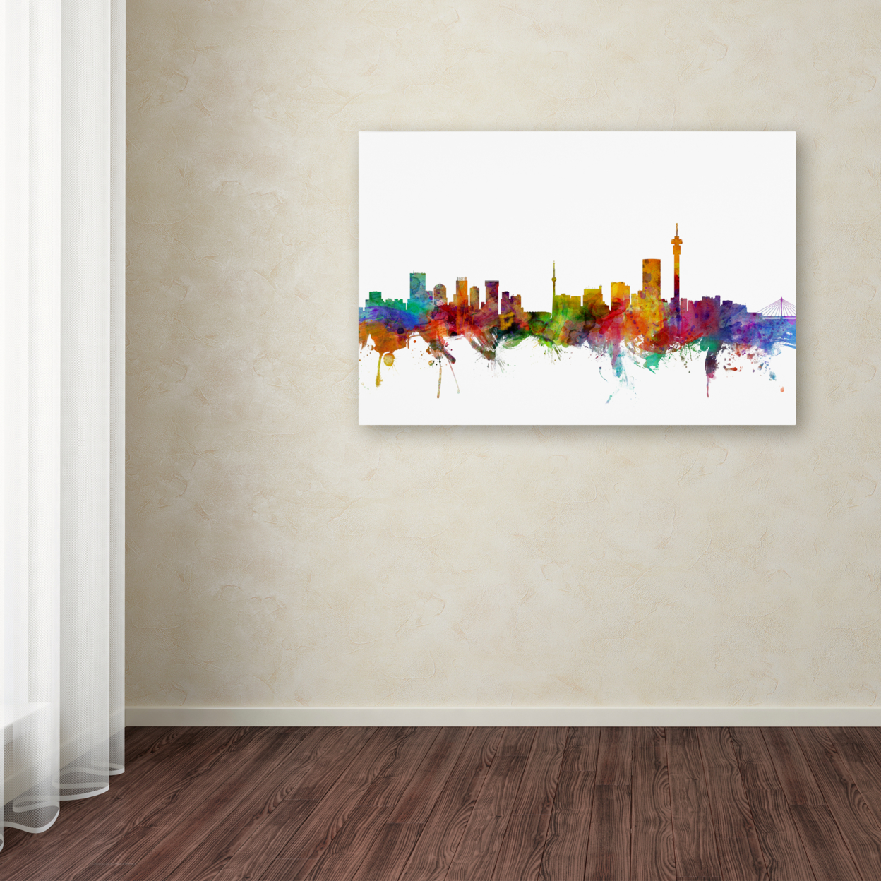 Michael Tompsett 'Johannesburg South Africa Skyline' Canvas Art 16 X 24